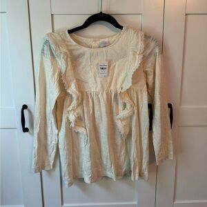 Girls Hannah Andersson embroidered tunic top eyelet lace 12y 120cm